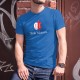 Think Valaisan ★ pense valaisan ★ T-Shirt coton homme, écusson du Valais en forme de pomme et phrase de la marque de smartphones