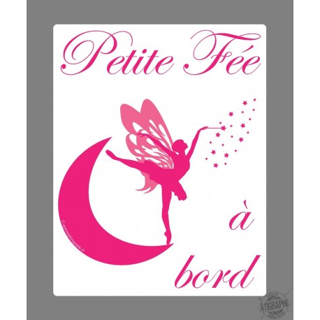 Sticker - Petite fée à bord, Rose