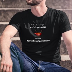 ✚ Une fondue se prépare aussi vite que possible et se déguste aussi lentement que nécessaire ✚ T-Shirt coton homme caquelon