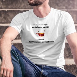 Une fondue se prépare aussi vite que possible et se déguste aussi lentement que nécessaire ✚ T-Shirt homme phrase d'Alain Berset