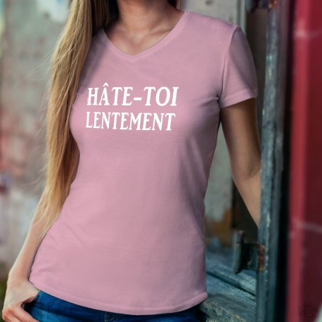 Baumwolle T-Shirt - Hâte-toi lentement ★