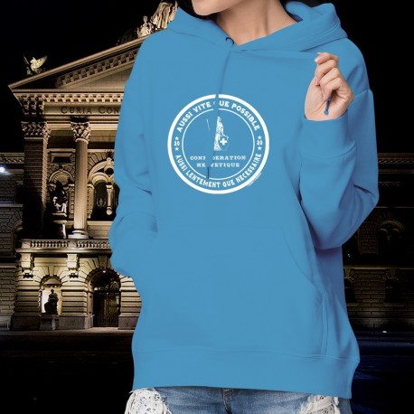 Aussi vite que possible ✚ Aussi lentement ✚ Donna Maglione di cotone con cappuccio
