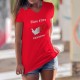 Fière d'être ❤ Valaisanne ❤ T-Shirt coton dame, frontières du canton du valais aux couleurs du drapeau valaisan