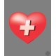 Sticker - Coeur Suisse - pour voiture, pc portable, smartphone