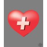 Sticker - Coeur Suisse - pour voiture, pc portable, smartphone
