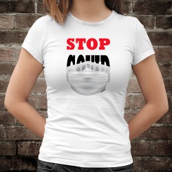 STOP COVID ✪ masque chirurgical ✪ T-Shirt dame pour le déconfinement, inspiré  de la campagne STOP SIDA