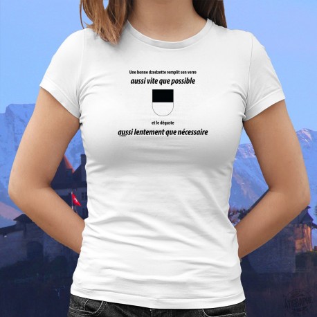 Donna moda T-shirt - Une dzodzette remplit son VERRE aussi vite que possible ❤