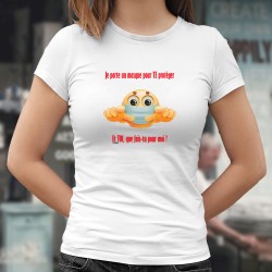 Je porte un masque pour TE protéger ✪ Donna moda T-shirt