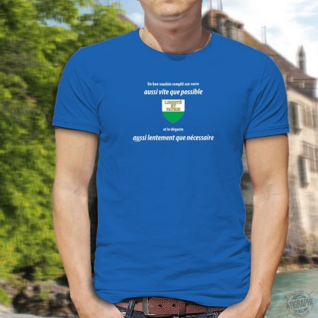 Un vaudois remplit son VERRE aussi vite que possible ✚ T-shirt in cotone da uomo