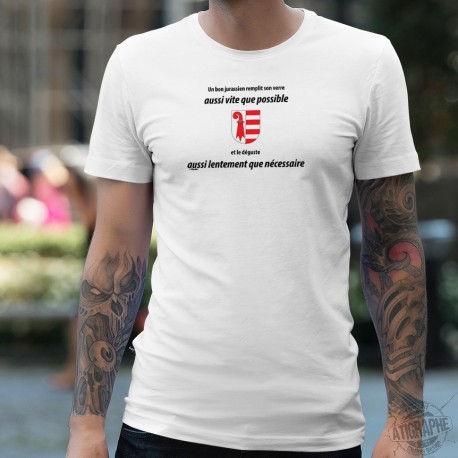 Men's T-Shirt - Un jurassien remplit son VERRE aussi vite que possible ★