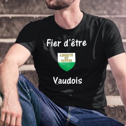 Uomo Moda cotone Vaud T-Shirt - Fier d'être Vaudois ★ écusson ★