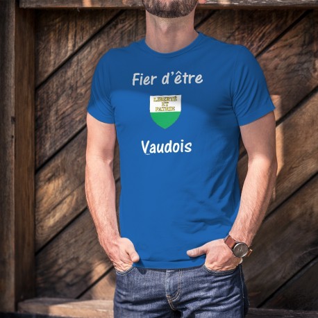 Men's Fashion cotton T-Shirt - Fier d'être Vaudois ★ écusson ★