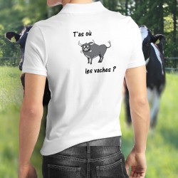 Men's Polo Shirt - T'as où les vaches ? ★