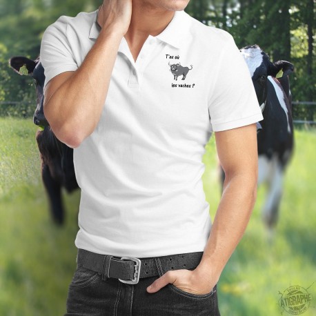 Men's Polo Shirt - T'as où les vaches ? ★