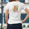 Balcona Plage ❤ Vacances d'été 2020 ❤ T-Shirt mode femme avec une fille en pyjama et pantoufles lapin, sur un balcon
