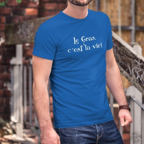 Le Gras, c'est la vie ★ Corpore sano ★ T-Shirt coton homme, phrase culte de Karadoc dans Kaamelott