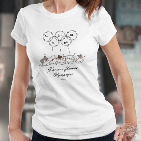 J'ai la flemme olympique ★ chats endormis ★ Women's fashion T-Shirt