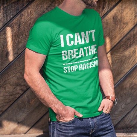 I can't Breathe ✪ STOP RACISM ✪ Men's cotton T-Shirt, Donation to the Foundation against Racism in memory of Georges Floyd