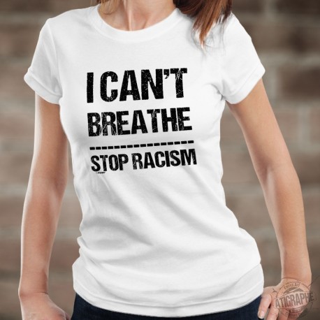 I can't Breathe ✪ STOP RACISM ✪ Frauen T-shirt, Spende an die Stiftung gegen Rassismus in Erinnerung an Georges Floyd