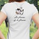 La flemme de la flemme ★ vachette Holstein endormie sur un coussin ★ T-Shirt mode femme