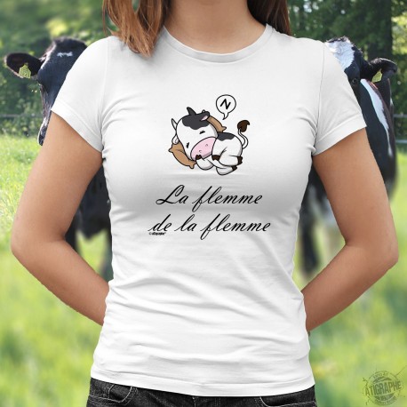 La flemme de la flemme ★ vachette Holstein ★ Women's fashion T-Shirt