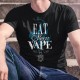 Eat, Sleep, Vape, repeat ✪ e-Cigarette ✪ Herren Baumwolle T-Shirt, Essen, Schlafen, Dampfen, Wiederholen