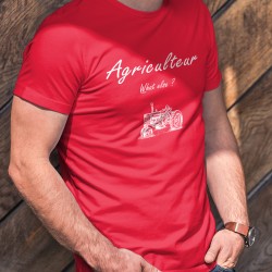 Agriculteur, What else ? ★ T-Shirt coton homme avec un vieux tracteur (old Timer)  et inspiré d'une marque de café