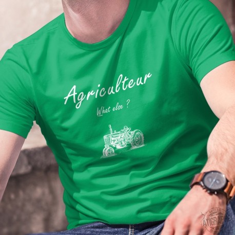 Agriculteur, What else ? ★ T-Shirt coton homme avec un vieux tracteur (old Timer)  et inspiré d'une marque de café