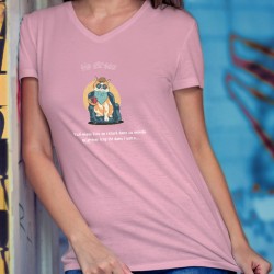 Donna cotone T-Shirt - No Stress ❤ Chat relax ❤