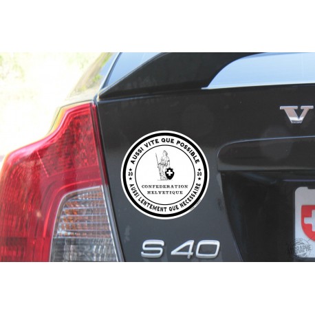 Aussi vite que possible ✚ Aussi lentement que nécessaire ✚ Sticker Aufkleber