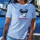 Panda attitude ❤ T-Shirt décontracté dame, adorable panda dans le style Kawaii portant des lunettes de soleil
