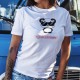 Panda attitude ❤ T-Shirt décontracté dame, adorable panda dans le style Kawaii portant des lunettes de soleil