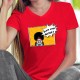 Black Lives Matter (la vie des noirs compte) ✪ Pop Art Girl avec un porte-voix ✪ T-Shirt coton dame contre le racisme