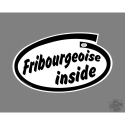 Sticker humoristique - Fribourgeoise inside - pour voiture