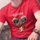 Suisse ✚ Bouquetin des Alpes ✚ T-Shirt coton homme, armoiries de la Suisse surmonté de la tête d'un Bouquetin des Alpes