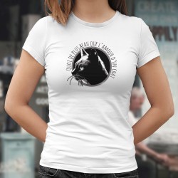 Quoi de plus beau que l'amour d'un chat ❤ portrait de chat ❤ T-Shirt dame, portrait d'un magnifique chat