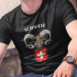 Schweiz ✚ stambecco delle Alpi ✚ T-shirt cotone uomo