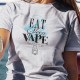 Eat, Sleep, Vape, repeat ✪ e-Cigarette ✪ T-Shirt décontracté femme (Manger, dormir, vapoter, répéter)