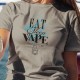 Eat, Sleep, Vape, repeat ✪ e-Cigarette ✪ Frauen casual T-Shirt (Essen, Schlafen, Dampfen, Wiederholen)
