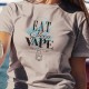 Eat, Sleep, Vape, repeat ✪ e-Cigarette ✪ T-Shirt Donna (Mangia, dormi, vaporizza, ripeti)