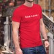 Quèche tè batoille ! ★ Tais-toi bavard ! ★ T-Shirt humoristique coton homme, expression culte en suisse-romande
