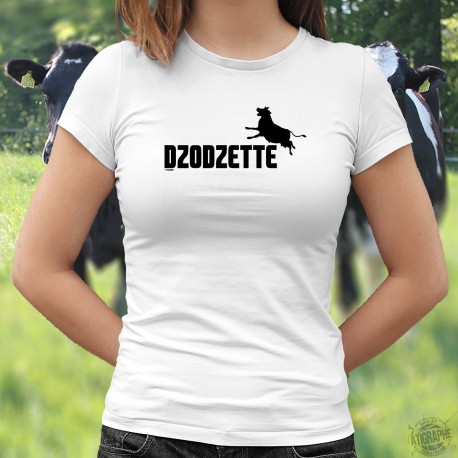 Donna moda T-shirt - Dzodzette ❤ silhouette de vache ❤