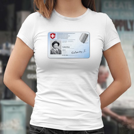 Carte d'identité ✪ Calamity Jane ✪ T-Shirt dame, être identifiable même avec le port du masque