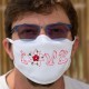 Love Swiss ✚ Edelweiss ✚ Maschera protettiva in tessuto a doppio strato, lavabile a 60 ° C