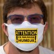 ATTENTION, de mauvaise humeur ★ danger ★ Masque humoristique en tissu, panneau de danger jaune
