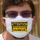 ATTENTION, de mauvaise humeur ★ danger ★ Masque humoristique en tissu, panneau de danger jaune