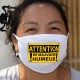 ATTENTION, de mauvaise humeur ★ danger ★ Masque humoristique en tissu, panneau de danger jaune