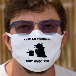 Que la Fondue soit avec Toi ★ Yoda ★ Masque tissu double couche lavable inspiré de la phrase culte "que la Force soit avec toi"