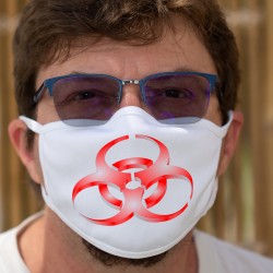 Symbole de danger biologique ★ Biohazard ★ Masque de protection en tissu double couche, lavable