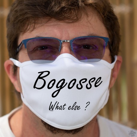 Bogosse, What else ? ★ beau gosse, quoi d'autre ? ★ Masque en tissu double couche lavable inspiré de la phrase de George Clooney